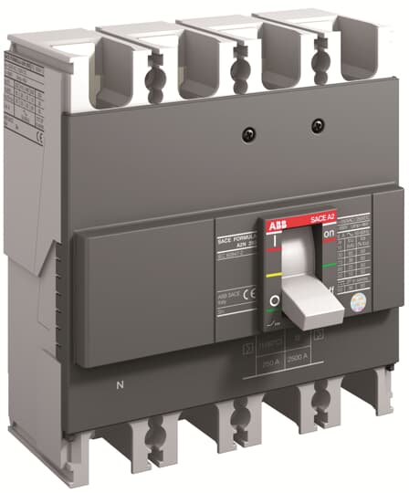 A2C 250 TMF 160-1600 4p F F (MCCB, 160AT/250AF, 4P, 25 kA, FIXED THERM. MAGNET. TRIP UNIT)