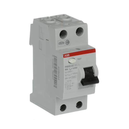 FH202AC-63/0,03 (RCCB, 63A, 2P, 30mA, IEC/EN 61008)