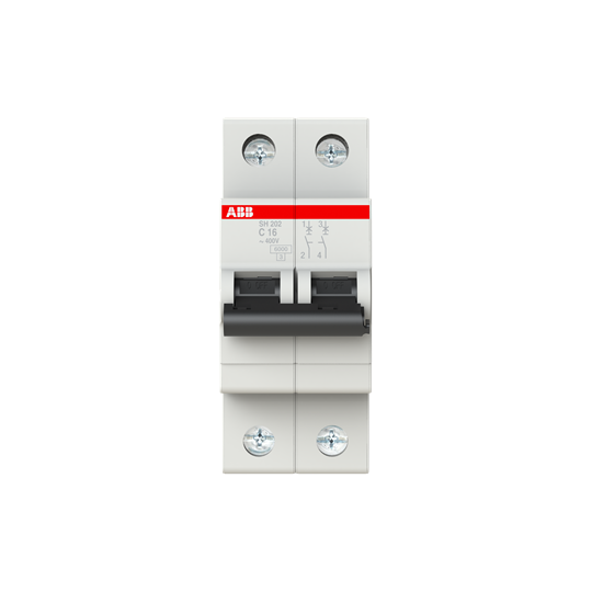 SH202-C 16 (MCB, 16A, 2P, 6 kA, IEC/EN 60898) 