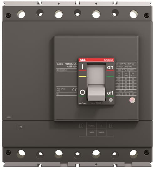 A3S 630 ELT-LI In=630 4p F F (MCCB, 630AT/630AF, 4P, 50 kA, FIXED ELEC. TRIP UNIT)