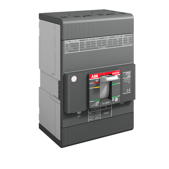 XT3S 250 TMD 250-2500 3p F F (MCCB, 250AT/250AF, 3P, 50 kA, THERM. MAGNET. TRIP UNIT)
